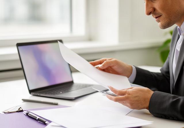 Consulente HR analizza curriculum durante una selezione professionale